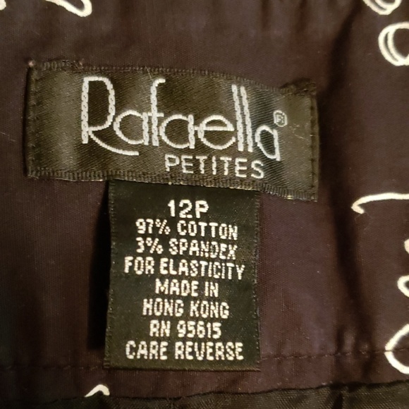 Rafaella Petites Skirt * 12P * Black w/ flowers - Picture 3 of 3